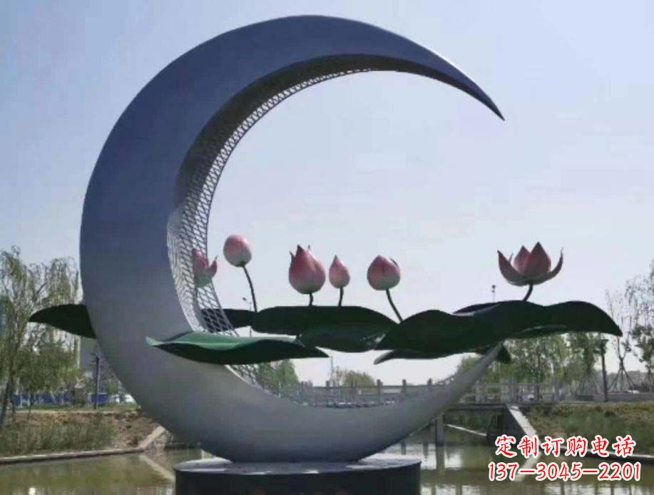 宁波不锈钢月亮景观装饰雕塑