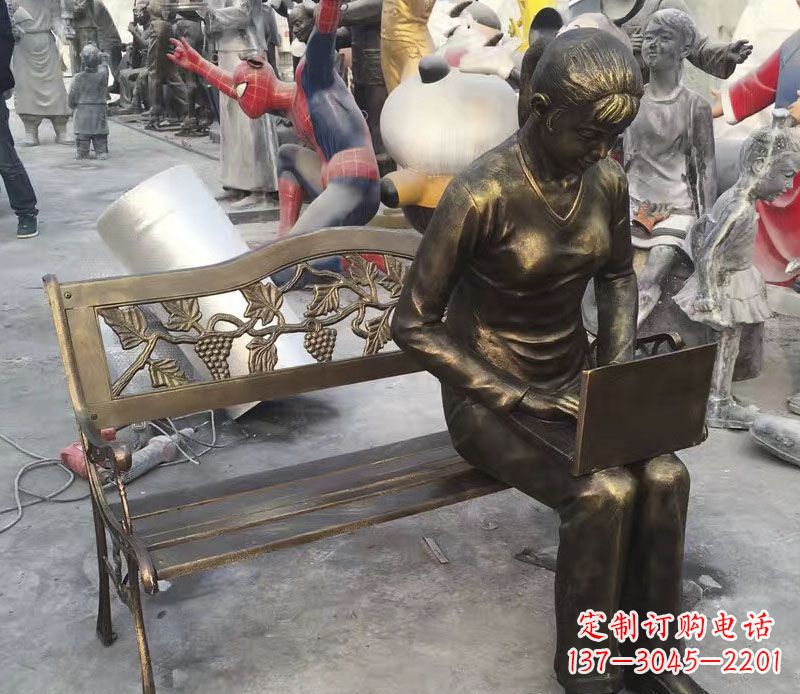 宁波中领雕塑推出优雅可爱的女孩铜雕