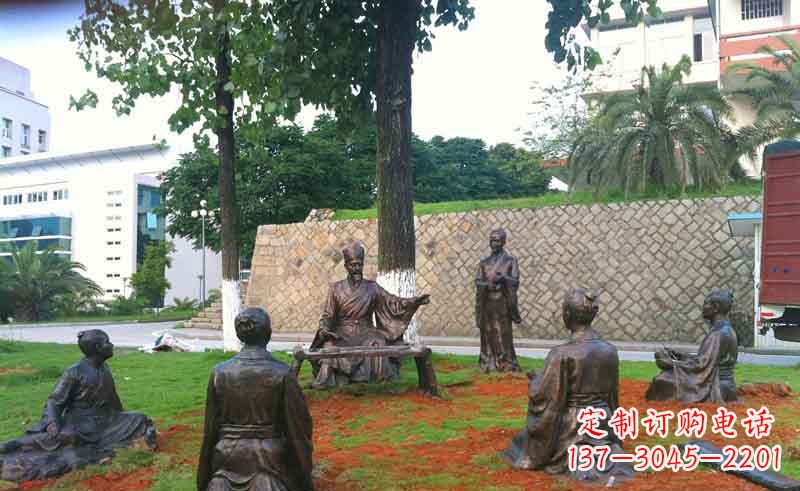 宁波公园朱熹讲学人物铜雕