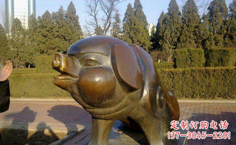宁波定制公园猪铜雕