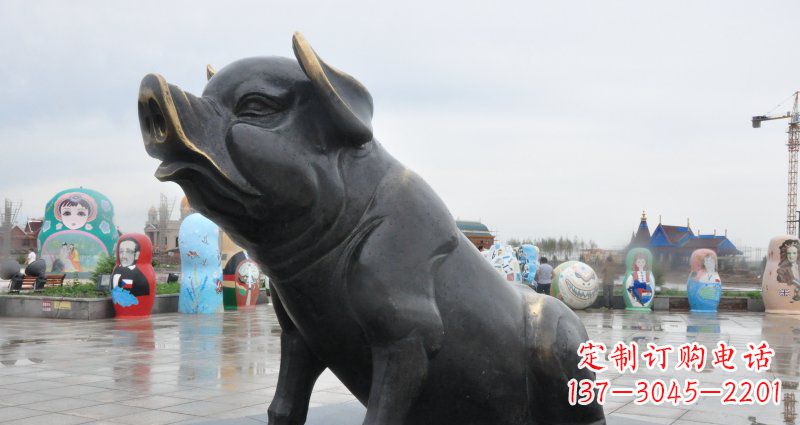 宁波活力四射的动物铜雕塑
