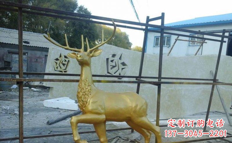 宁波公园铸铜羚羊动物铜雕