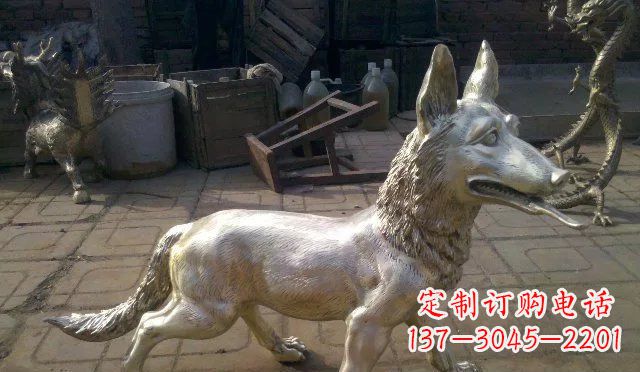 宁波铸铜小狗动物雕塑