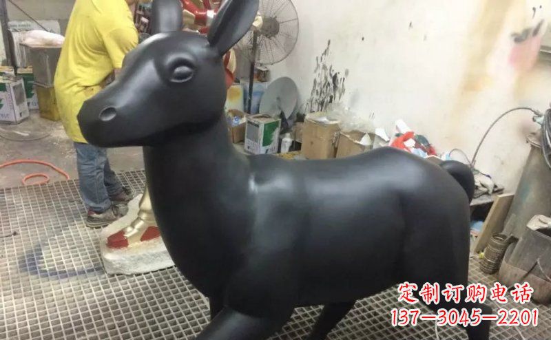 宁波公园铸铜小鹿动物铜雕