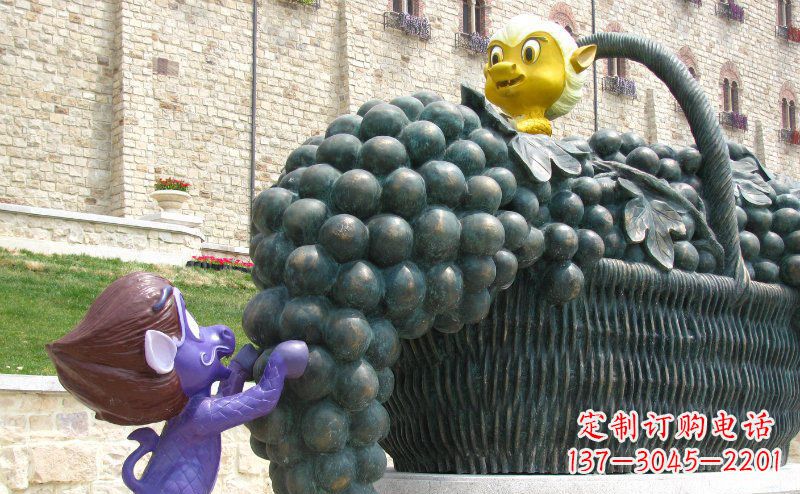 宁波精致雕刻,定制葡萄花篮雕塑