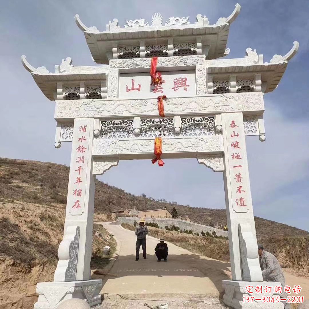 宁波传统玉石牌楼雕塑