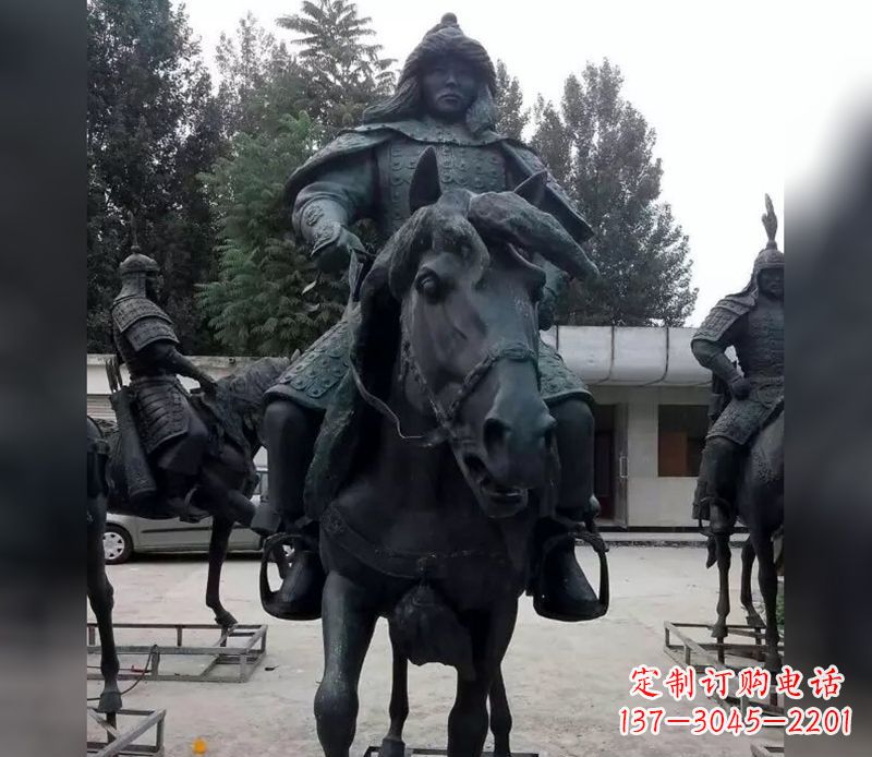 宁波英姿飒爽古代将军骑马铜雕