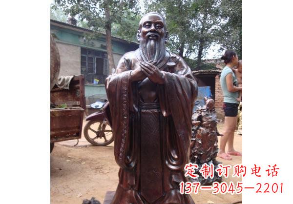 宁波人物雕塑精美玻璃钢仿铜雕塑——孔子系列