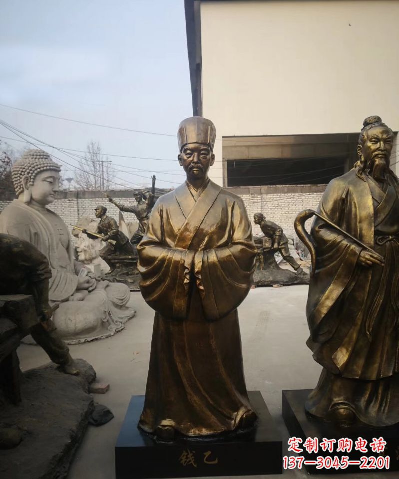 宁波古代名人钱乙铜雕