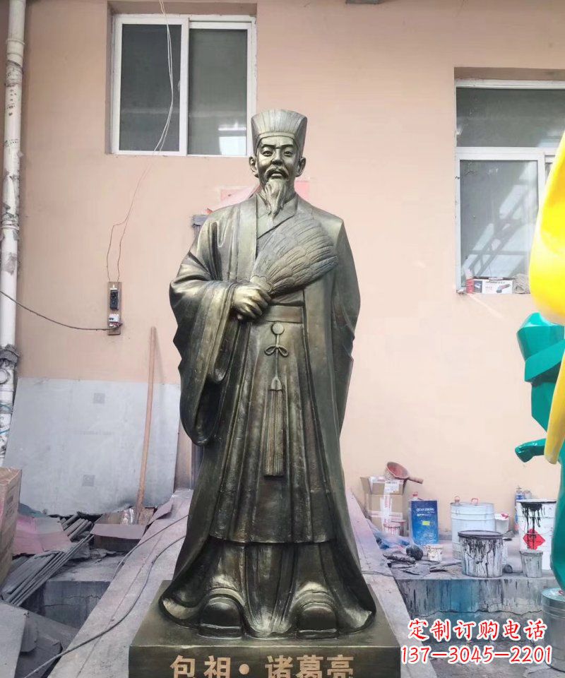 宁波中领雕塑经典传承,诸葛亮铜雕!