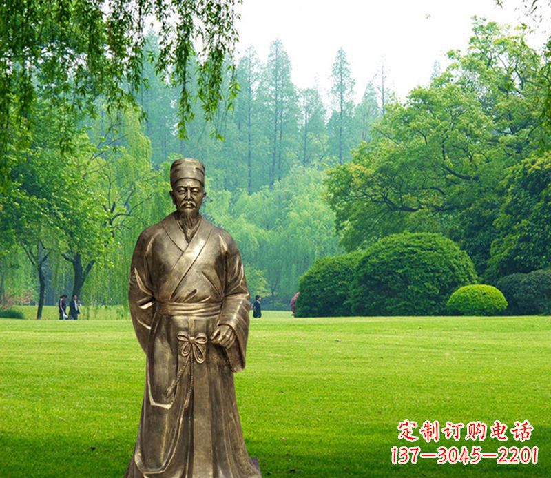宁波李时珍铜雕，精美古典雕塑定制