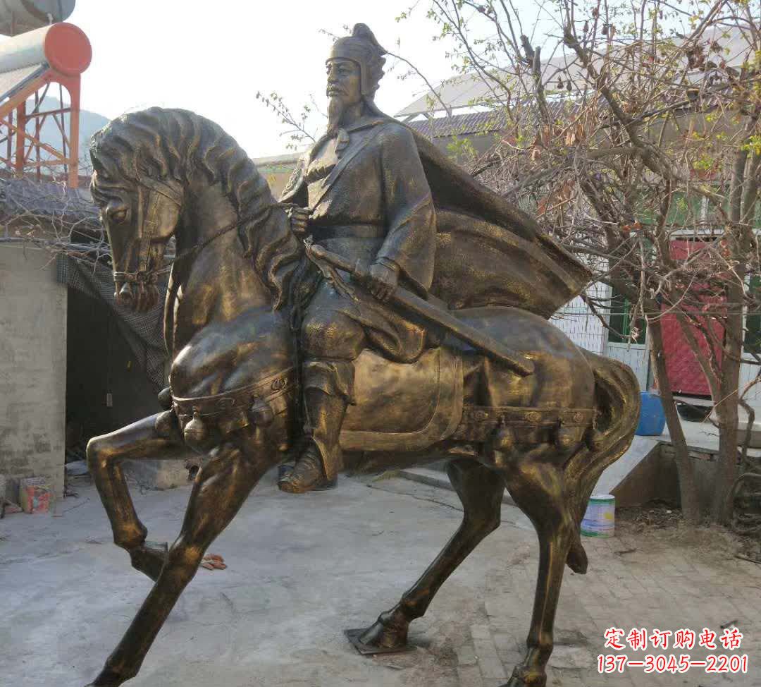 宁波古典风格骑马人物铜雕塑