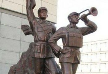 宁波革命精神熠熠冲锋号铜雕