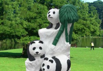 宁波公园大熊猫雕塑