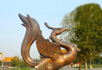宁波纯铜铸造的四灵之朱雀雕塑