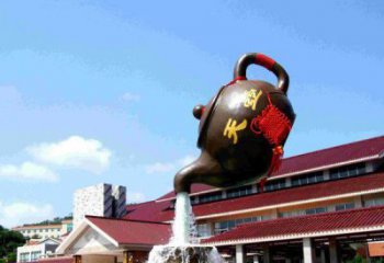 宁波传统铜质茶壶雕塑