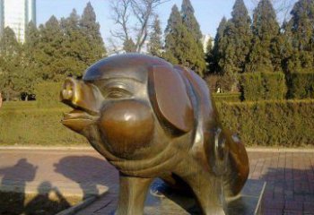 宁波定制公园猪铜雕
