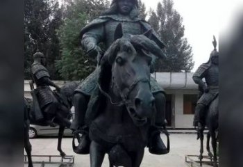 宁波英姿飒爽古代将军骑马铜雕