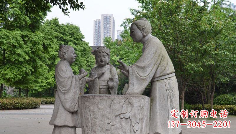 宁波古代人物孔融让梨石雕