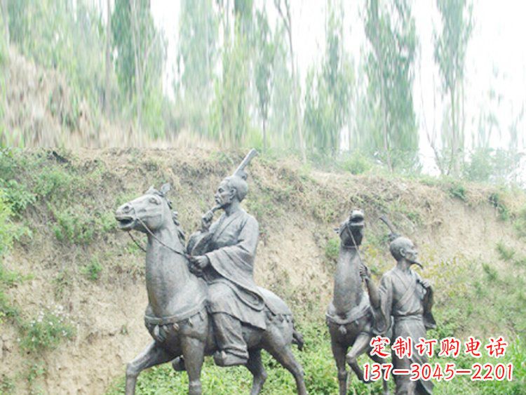 宁波中领雕塑|传承古老传统:古代人物骑马铜雕