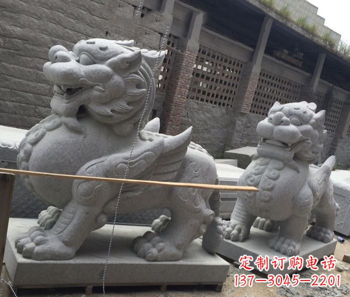 宁波中领雕塑–精美的古代神兽大理石貔貅雕塑