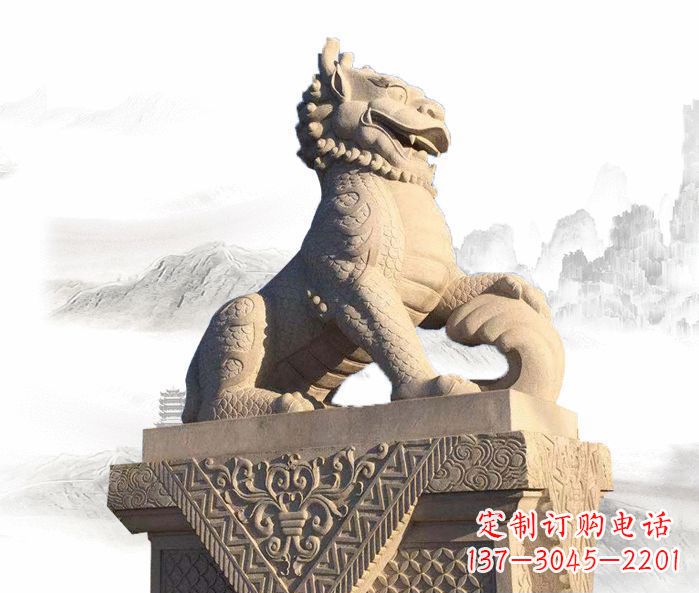 宁波精美古典大理石麒麟石雕