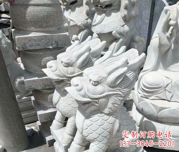 宁波传统工艺,精细做工,古代神兽大理石麒麟石雕高端定制