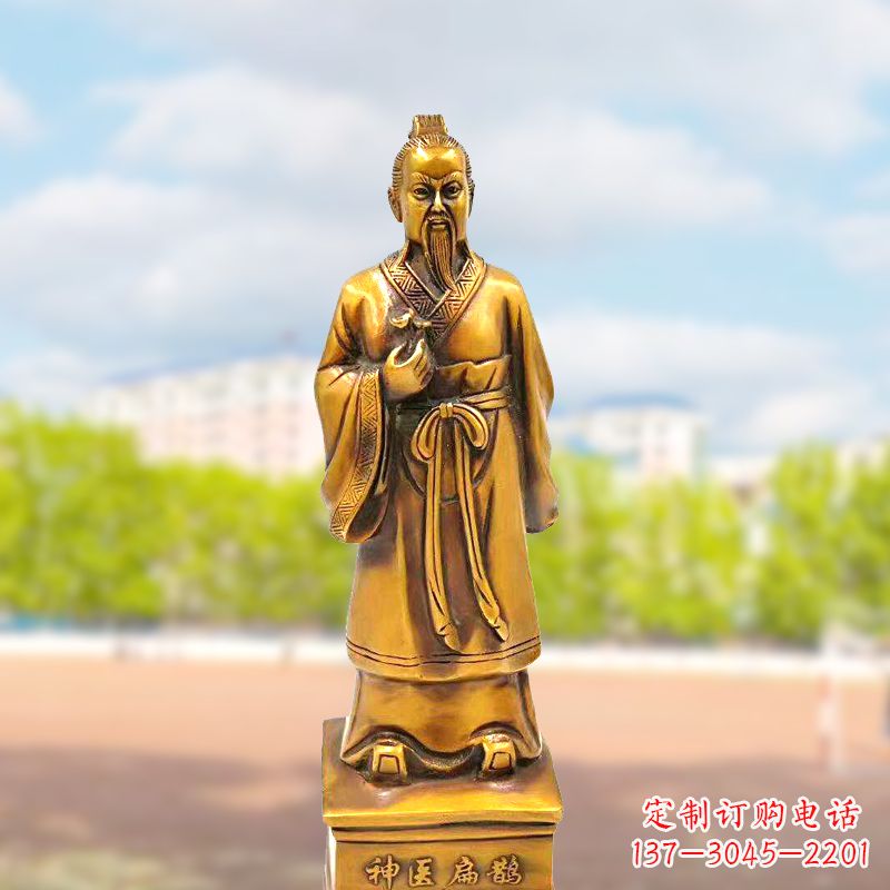 宁波古代神医纯铜扁鹊雕像