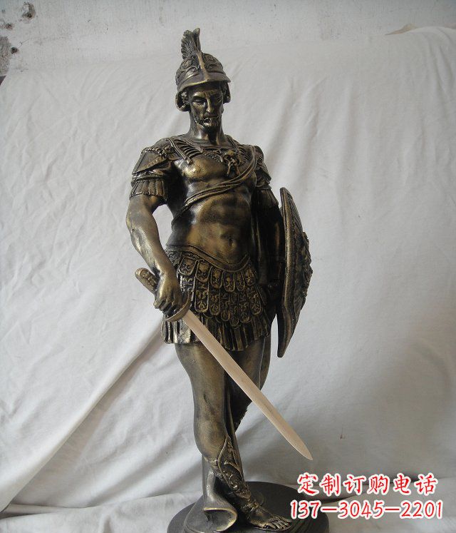 宁波古罗马战士玻璃钢仿铜人物雕塑