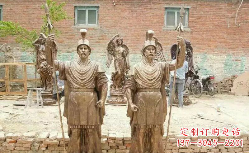 宁波古罗马战士铜雕广场人物雕塑