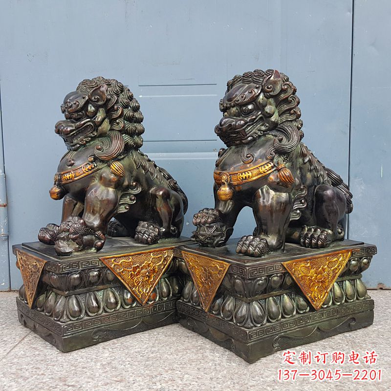 宁波中国传统工艺青铜狮子雕塑