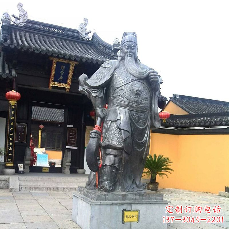 宁波关帝庙关公神像-寺庙景点历史文化名人铜雕