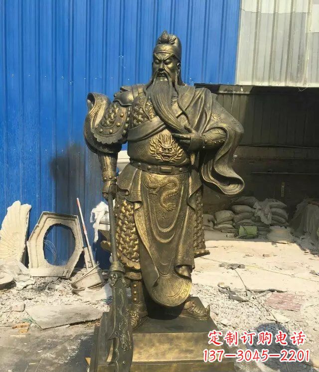 宁波关二爷铸铜关公铜雕 (2)