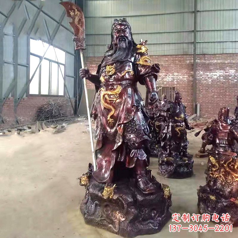 宁波关公关二爷铜雕神像