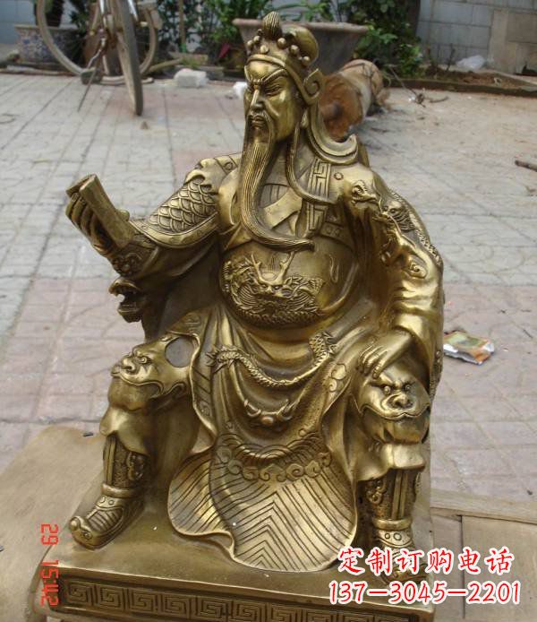 宁波关公看书铸铜关二爷铜雕
