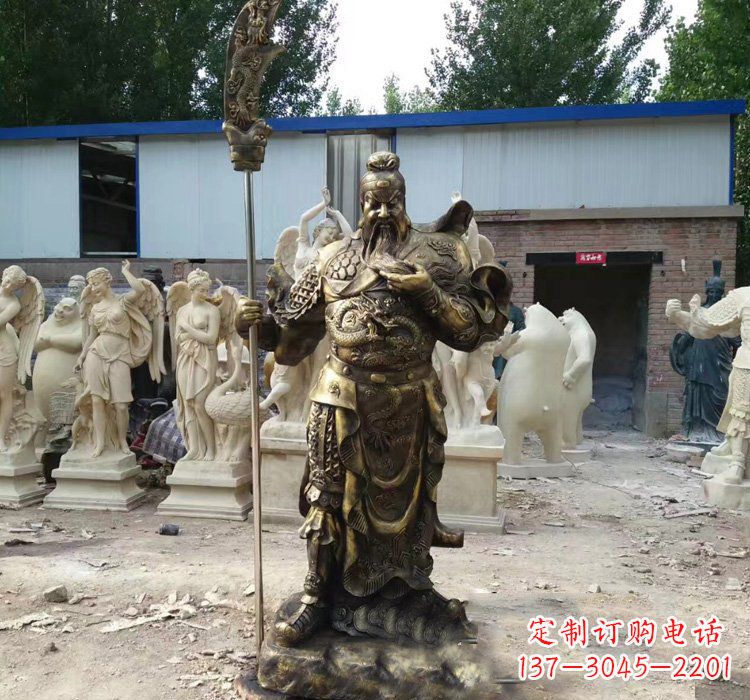 宁波关公庙铜雕关公