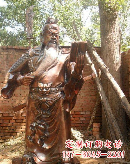 宁波关公看书铸铜人物铜雕