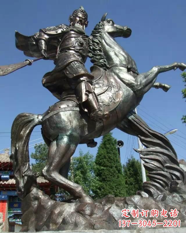 宁波精美绝伦的关公骑马雕塑