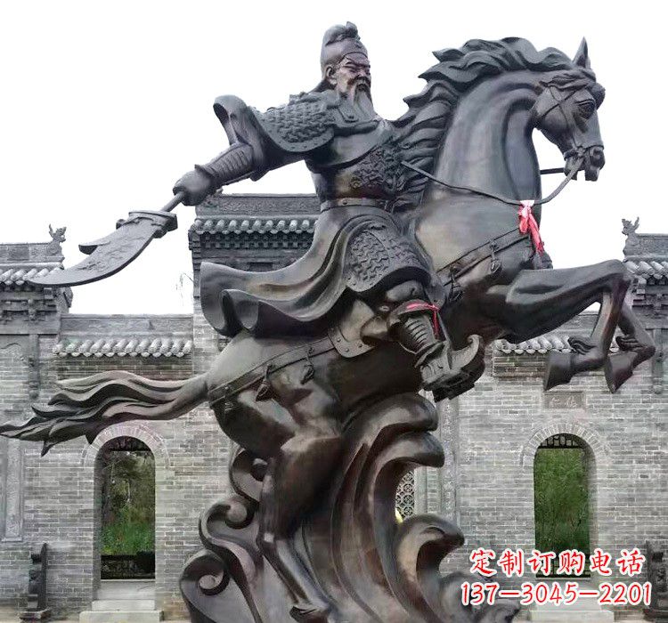 宁波精致细腻的关公骑马雕塑