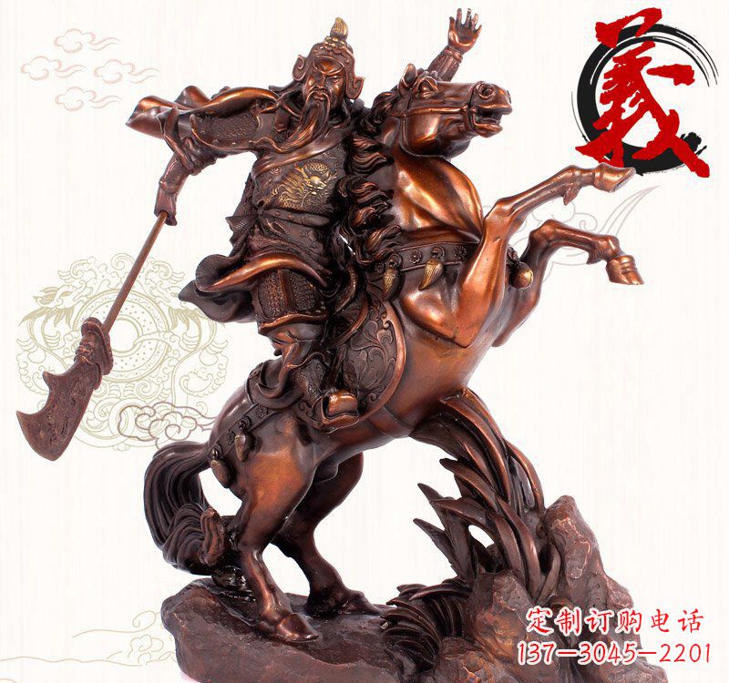 宁波关公骑马铜雕