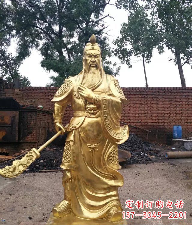宁波关公提刀武财神铜雕 (4)