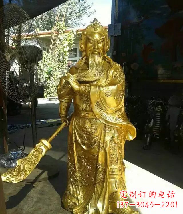 宁波关公提刀武财神铜雕 (6)