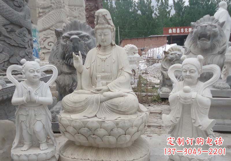 宁波观音菩萨善财童子和龙女雕塑