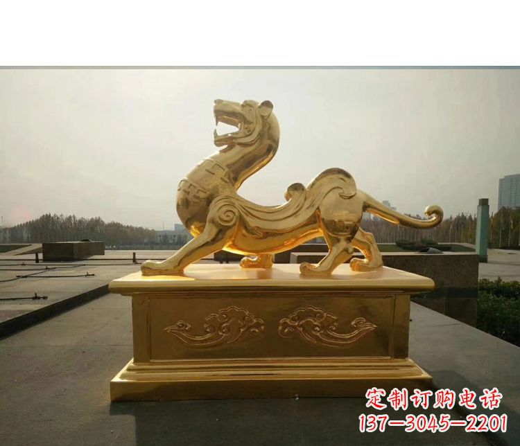 宁波广场白虎神兽铜雕