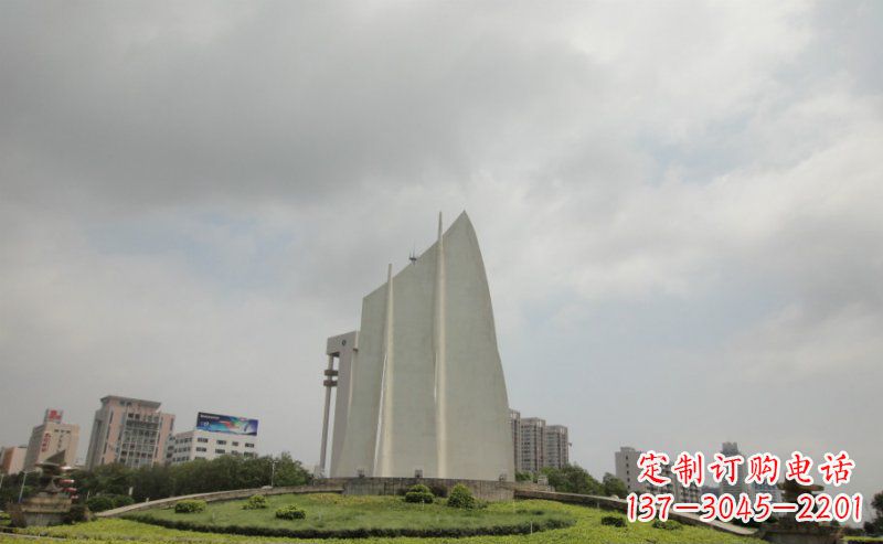 宁波广场不锈钢抽象船帆雕塑 (2)