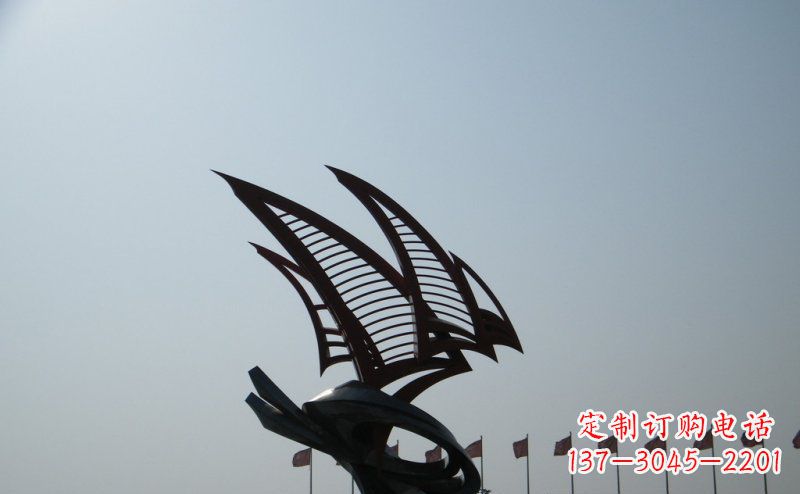 宁波不锈钢手工帆船雕塑