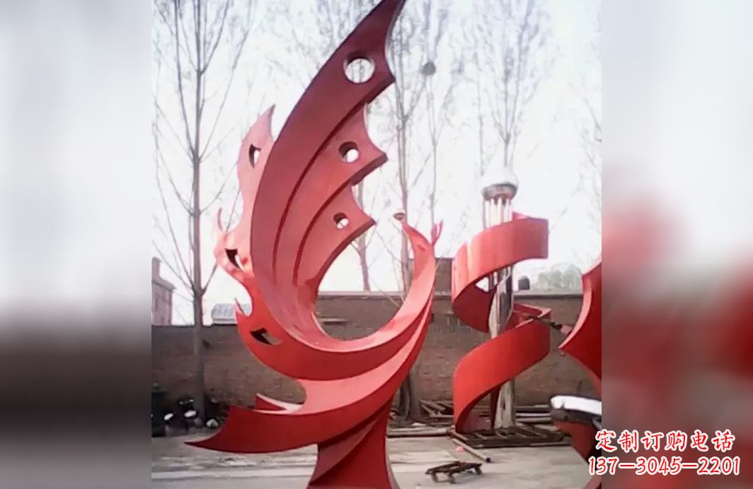 宁波广场不锈钢抽象凤凰雕塑