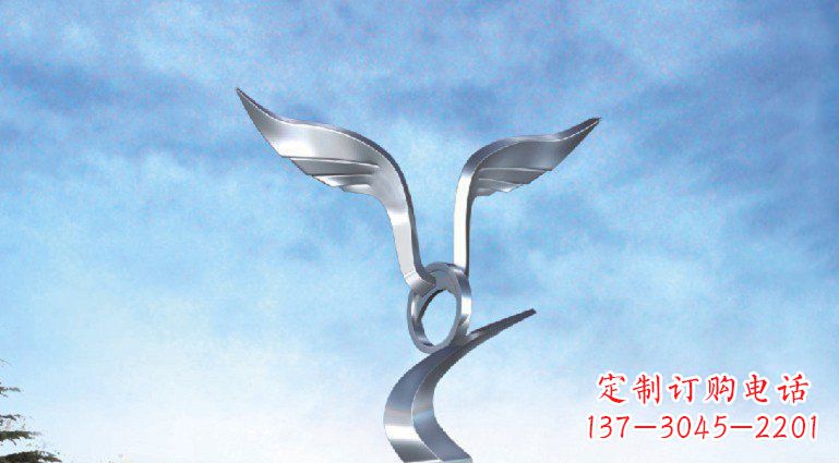 宁波广场不锈钢抽象海鸥雕塑