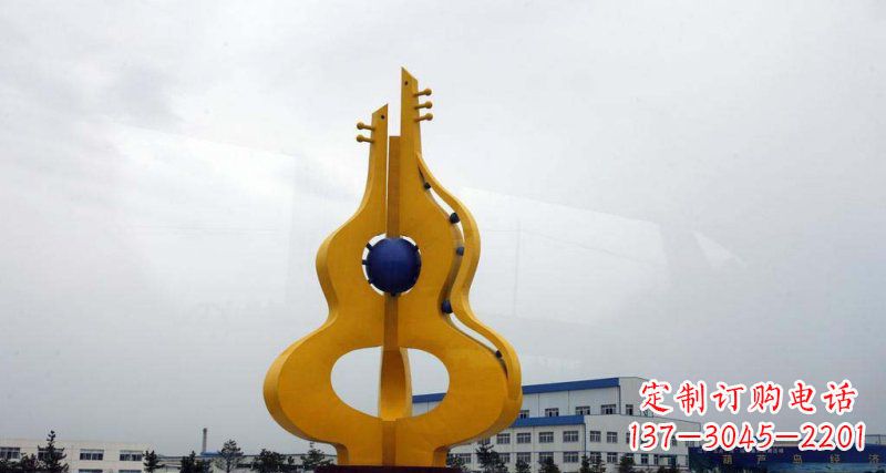 宁波广场不锈钢抽象葫芦琵琶雕塑 (2)