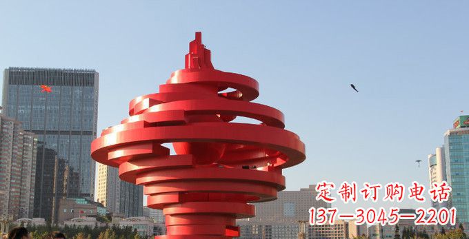 宁波不锈钢抽象火炬雕塑,展现活力与坚强
